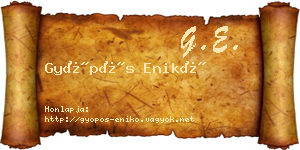 Gyöpös Enikő névjegykártya